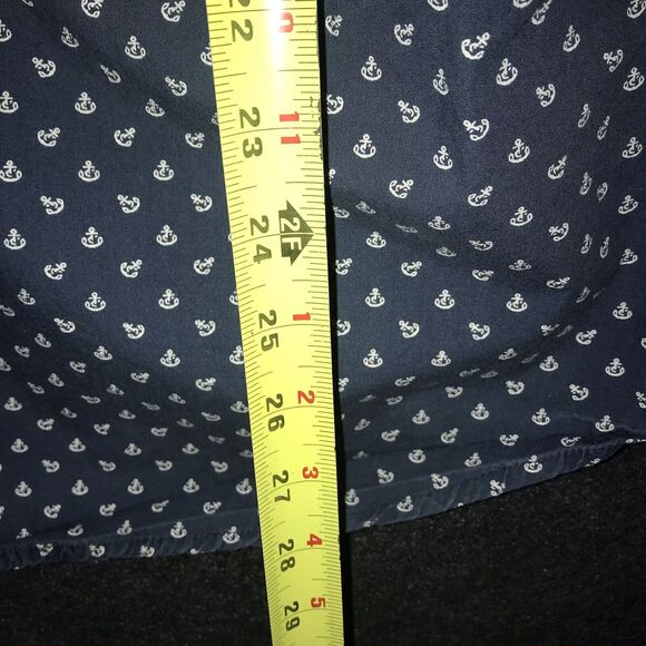 Broken Threads Mens Large Blue Navy‎ Sailor Anchor Button Up Shirt Short Sleeve - Picture 9 of 9